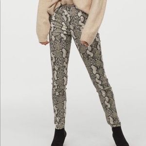 H&M snakeskin cigarette skinny pants